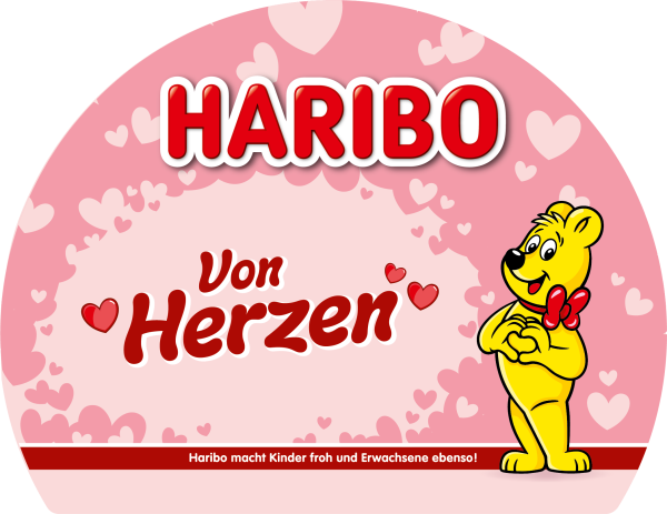 HARIBO Etikett "Von Herzen"