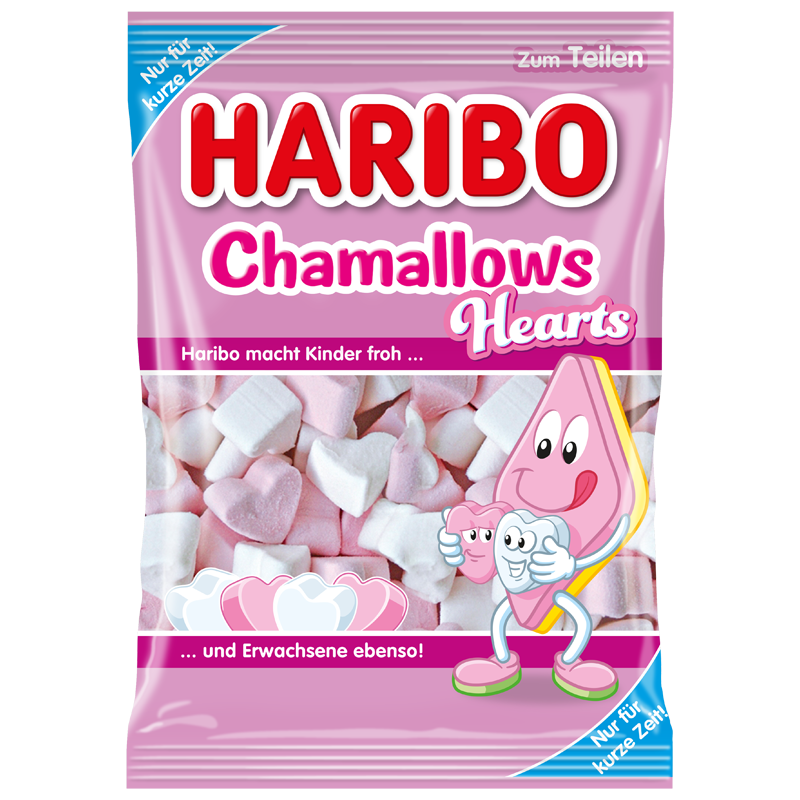 Haribo Chamallows Hearts, Caramelle Marshmallow A Forma Di Cuore