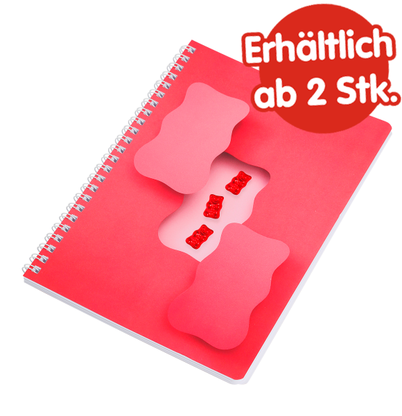 HARIBO Collegeblock ROT, A5
