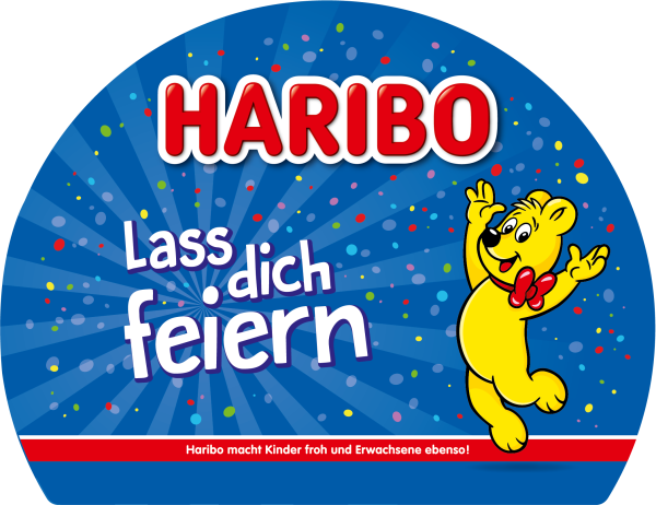 HARIBO Etikett "Lass dich feiern"
