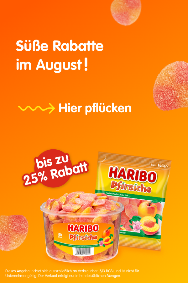 Bis  zu 25% Rabatt auf Pfirsiche. Nur im August!